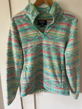 Chubbies Women's Medium Aztec Print Quarter-Zip Fleece Pullover